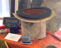 Hat Accessories and Top Hat in Hat Box from the Cowboys and Hatters Exhibit
